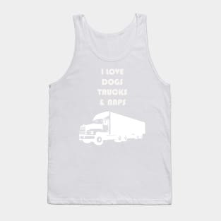 DOGS TRUCKS NAPS WHITE Tank Top